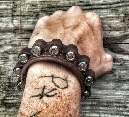 Leather Ammo Bandolier Bracelet Is Filled With Bullets