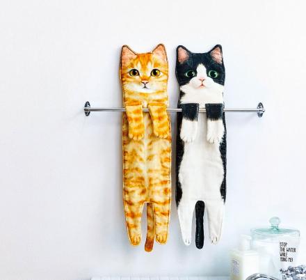 These Long Cat Shaped Towels Are For When You Reach Cat Lady Level 1000