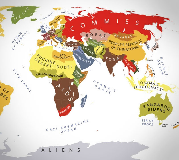 World Map According To Americans Map Of The World According To Americans