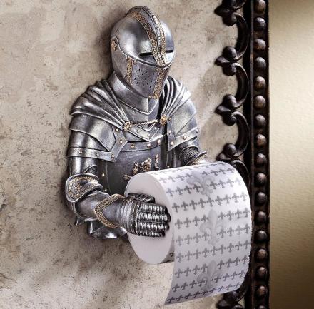 This Medieval Knight Toilet Paper Holder Will Protect Your TP While You're Away
