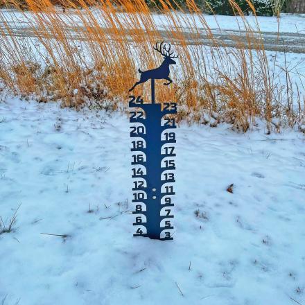 These Winter-Themed Metal Snow Gauges Are The Perfect Addition To Any Snowy Yard