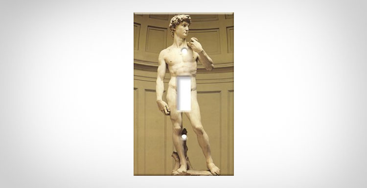 Michelangelo's David Penis Light Switch Plate