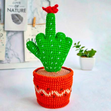This Crochet Middle Finger Cactus Is The Perfect Decor Piece For Plant Haters
