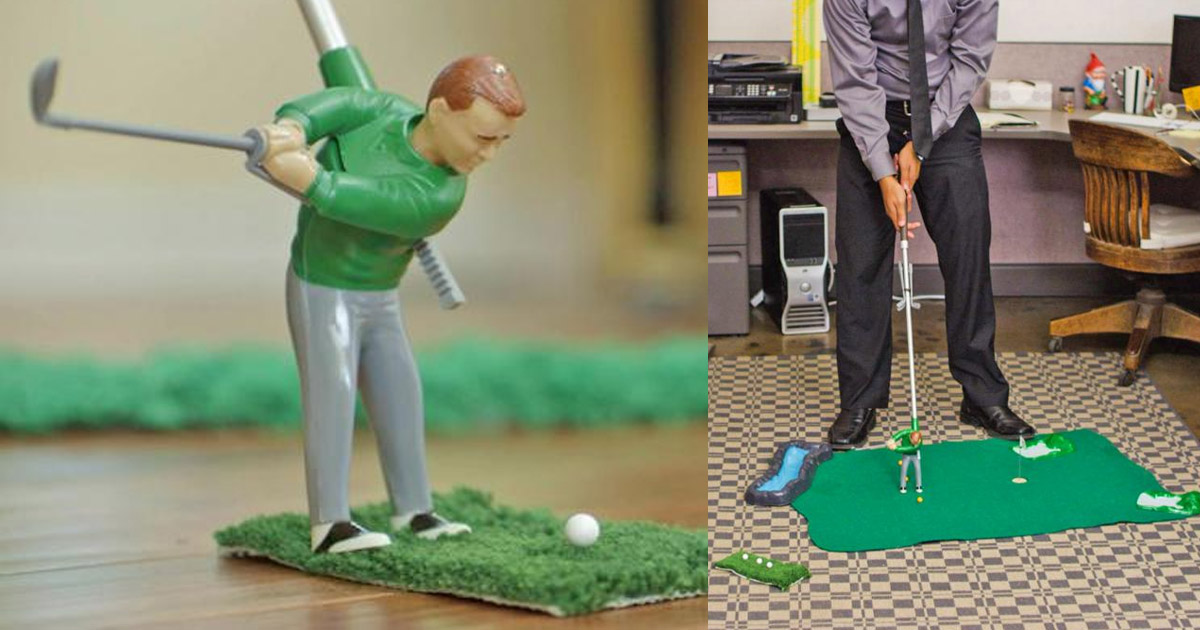 Indoor Mini Golf Game, Golf Game Set With A Little Guy Attached To Golf Club