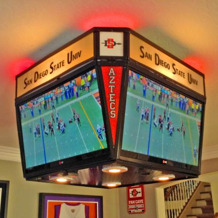 This Mini Jumbotron Is a 4 Sided TV You Can Mount In Your Man Cave For Ultimate Sports Watching