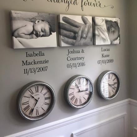 Moment in Time Wall Decals Have Static Clocks To Remember Your Children's Births
