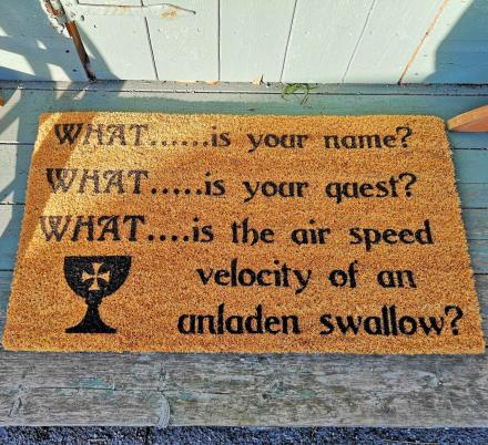 This Bridge Troll 3 Questions Doormat Belongs On Every Monty Python Fanatics Front Stoop