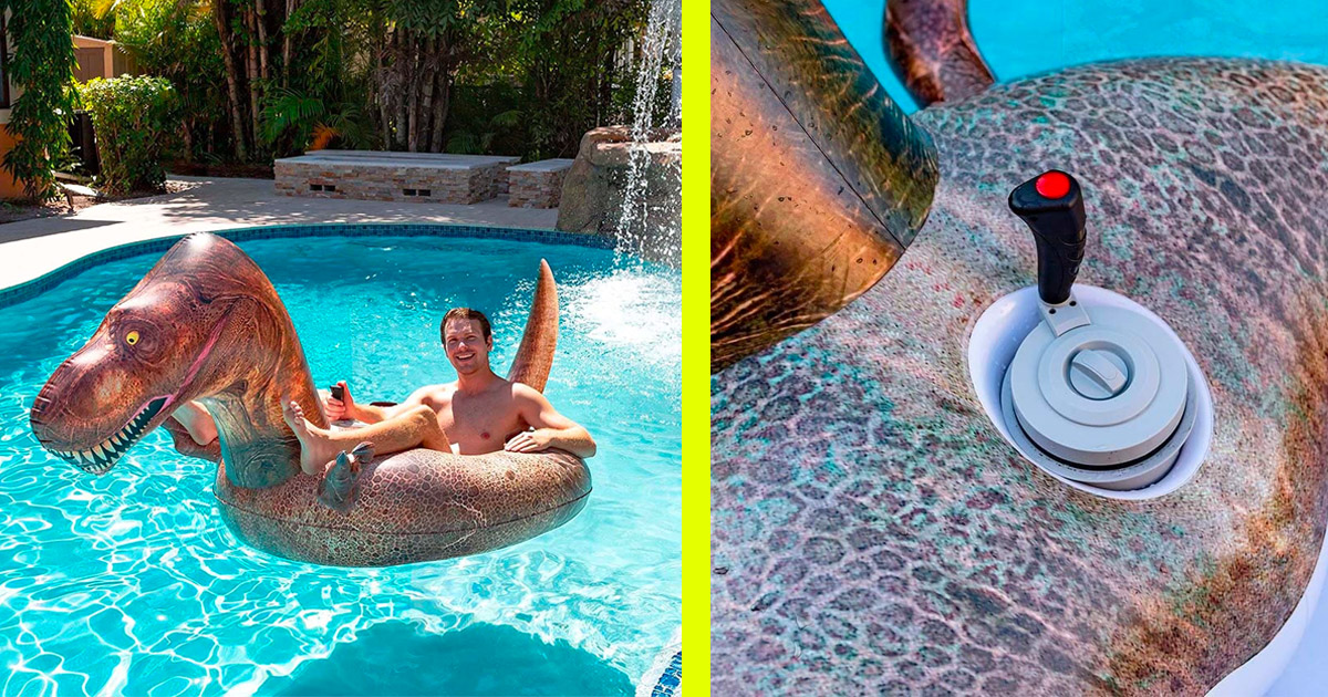 This Giant Motorized Dinosaur Pool Float Is The Ultimate Water Toy This