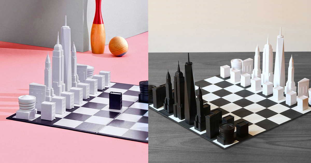 未使用箱保管★MoMA美術館購入★NYC Skyline Chess Set