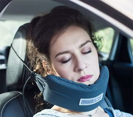 NodPod: A Face Hammock For Stabilizing Your Head While Traveling