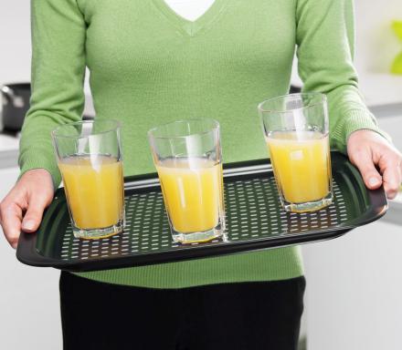 Non-Slip Serving Tray Has Grips That Keeps Things From Sliding Off