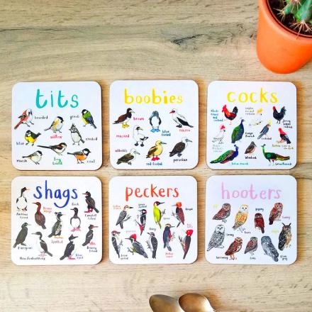 These NSFW Funny Bird Pun Coasters Are Perfect For Happy Hour