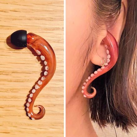 These Octopus Tentacle Ear Plugs Make It Look Like a Squid Is Living Inside Your Head