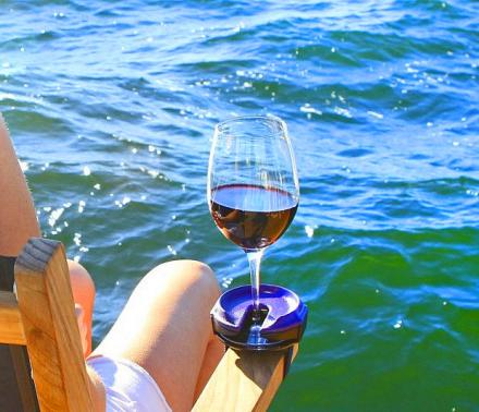 Portable Stemware Drink Holder,Multifunctional Windproof Yacht Fishing Wine Glass Holder for Boats and Hot Tubs Strap for Patio Chairs Fencelly Outdoor Wine Glass Holder 