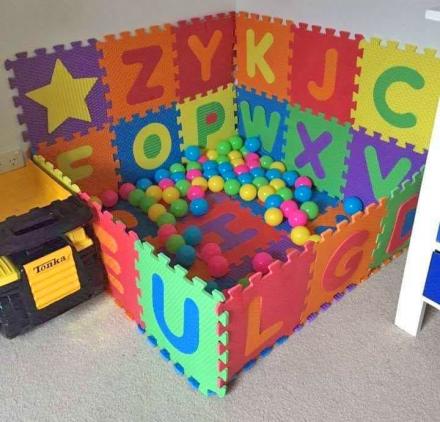 These Interlocking Letter Play Mats Let You Build Your Own Ball Pit