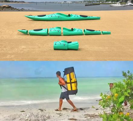 Pakayak Is A Folding Portable Kayak That You Can Wear Like a Backpack