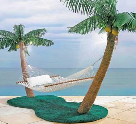 This Palm Tree Hammock Stand With Misters Lets You Create Paradise Right In Your Backyard