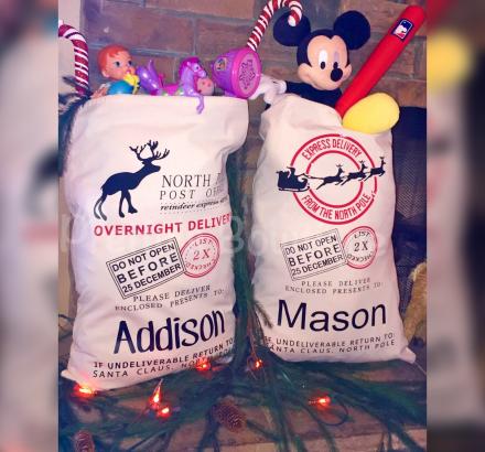 Personalized Named Gift Sacks From Santa