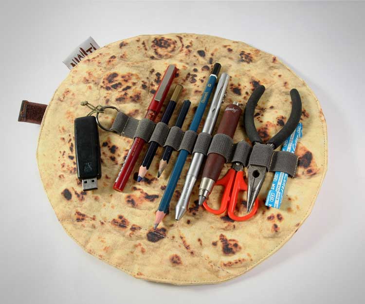 Pita Bread Art Supply Holder - Burrito roll pencil case