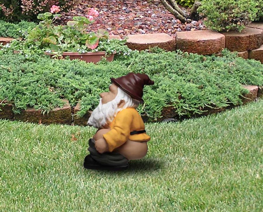 Squatting Garden Gnome