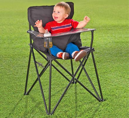 This Portable Baby High Chair Is Perfect For Camping, Picnics, or Beach Trips