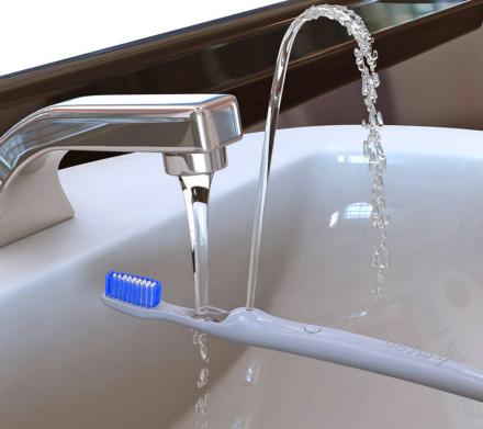 Rinser Toothbrush Has Built-In Fountain That Shoots Water Into Your Mouth