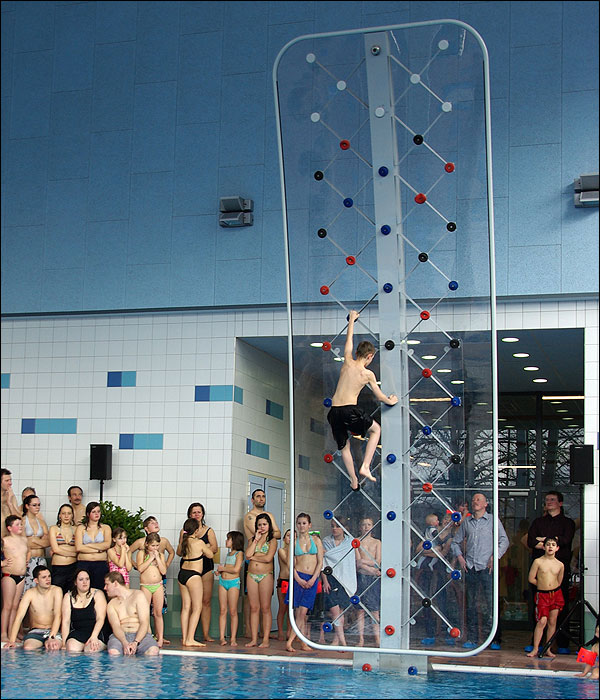 Rock Climbing Wall In The Pool 1