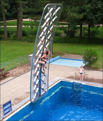 Rock Climbing Wall In The Pool