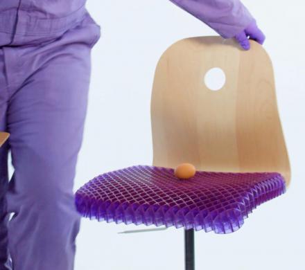 Royal Purple Seat Cushion Distributes Weight; Lets You Sit on Egg Without Breaking It