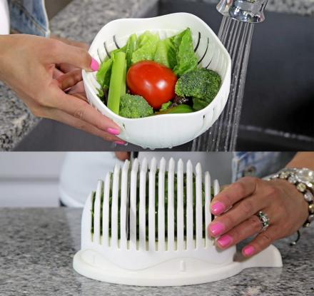 3-in-1 Salad Chopper Lets You Rinse, Chop, and Serve Salads in 60