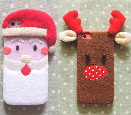 Santa Clause and Christmas Reindeer Soft Felt Phone Cases