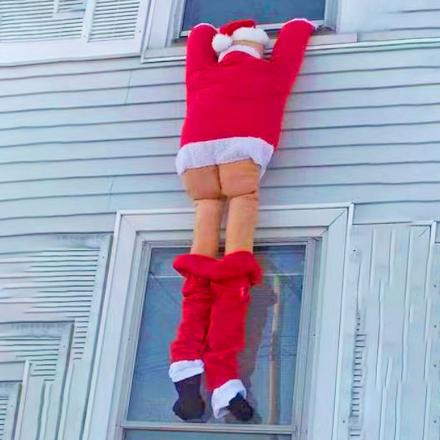 Santa With Pants Down Outdoor Christmas Decoration