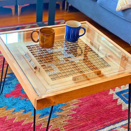 This Wooden Scrabble Coffee Table Is The Ultimate Furniture Piece For Board Game Lovers