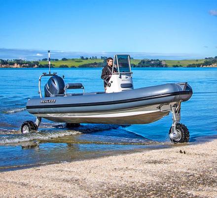 Sealegs Amphibious Boats Feature 3 Retractable Wheels To Get In and Out Of Water