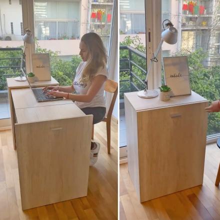 This Secret Folding Desk Converts From a Filing Cabinet To a Full Working Desk