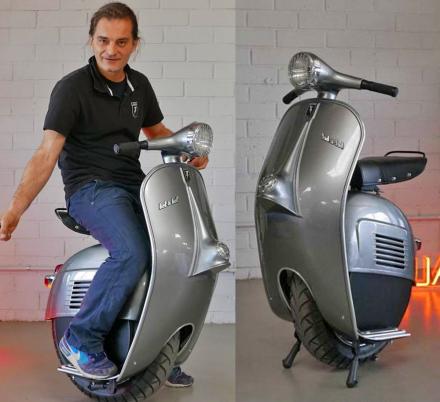Self-Balancing Mono-Wheel Scooter Made To Look Like a Vespa