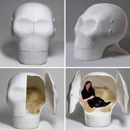 This Sensory Deprivation Skull Is The Perfect Napping Or Studying Space