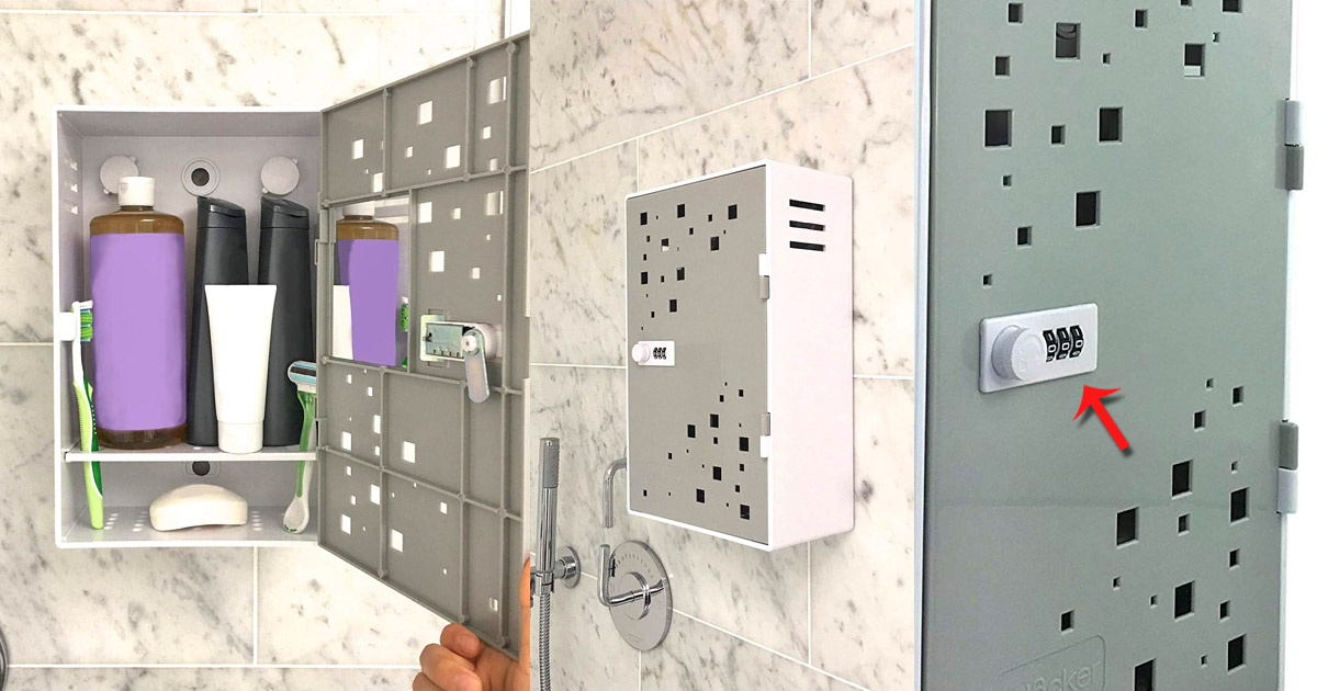Shlocker Lockable Shower Box Keeps Roommates From Stealing Shampoo Shlocker Lockable Shower Box Keeps Roommates From Stealing Shampoo