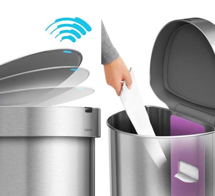 Simplehuman Modern Trash Can Has Auto-Opening Sensor and Holds