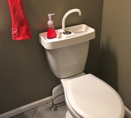 This Toilet Sink Attachment Reuses Faucet Water In The Toilet To Save Water