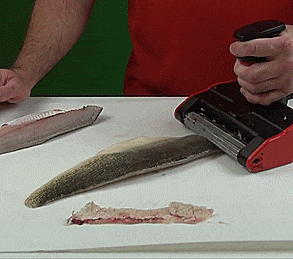 SKINZIT Cordless Electric Fish Skinner - Model FS1000B, Removes Skin & Rib Bones From Fillets Fast, Rechargeable Battery