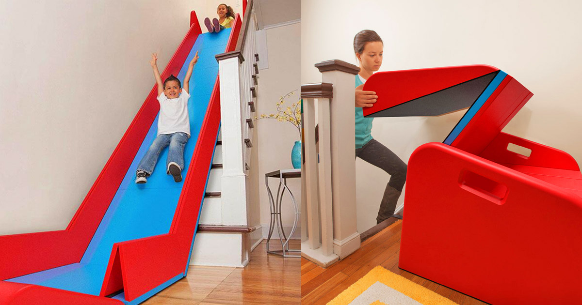 cool stairs with slide