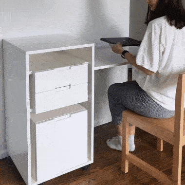 This Cabinet Transforms Into a Portable Desk With a Hidden Chair