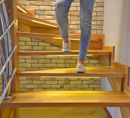 These Smart Stair Lights Turn On When You Walk On Them