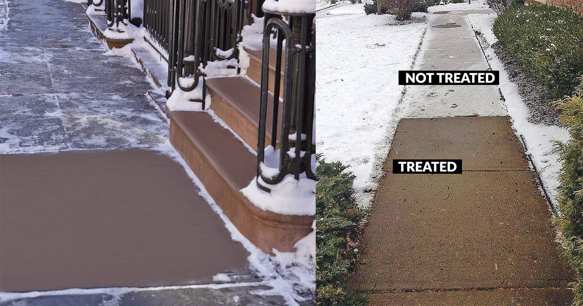 Snow and Ice Preemptive Treatment For Sidewalks and Driveways (Includes