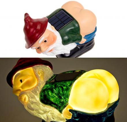 Solar Powered Light-up Mooning Gnome