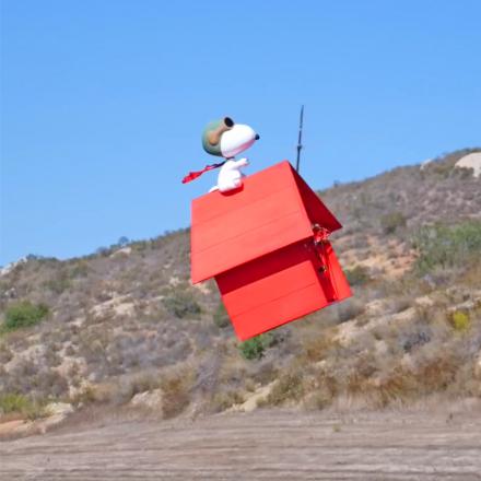 This Peanuts Drone Looks like Snoopy Flying Around On His Red Doghouse