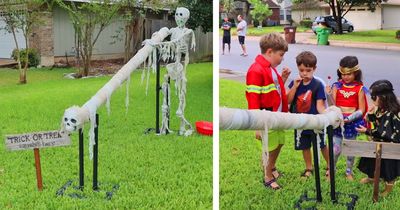 Someone Made a Creepy Halloween Candy Slide For Social-Distanced Trick-or-Treating