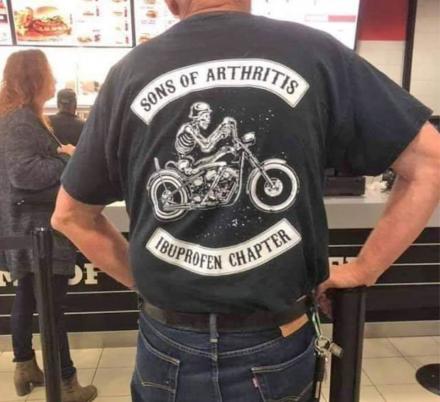 This Sons of Arthritis Ibuprofen Chapter T-Shirt is Perfect The Aging Biker Dad