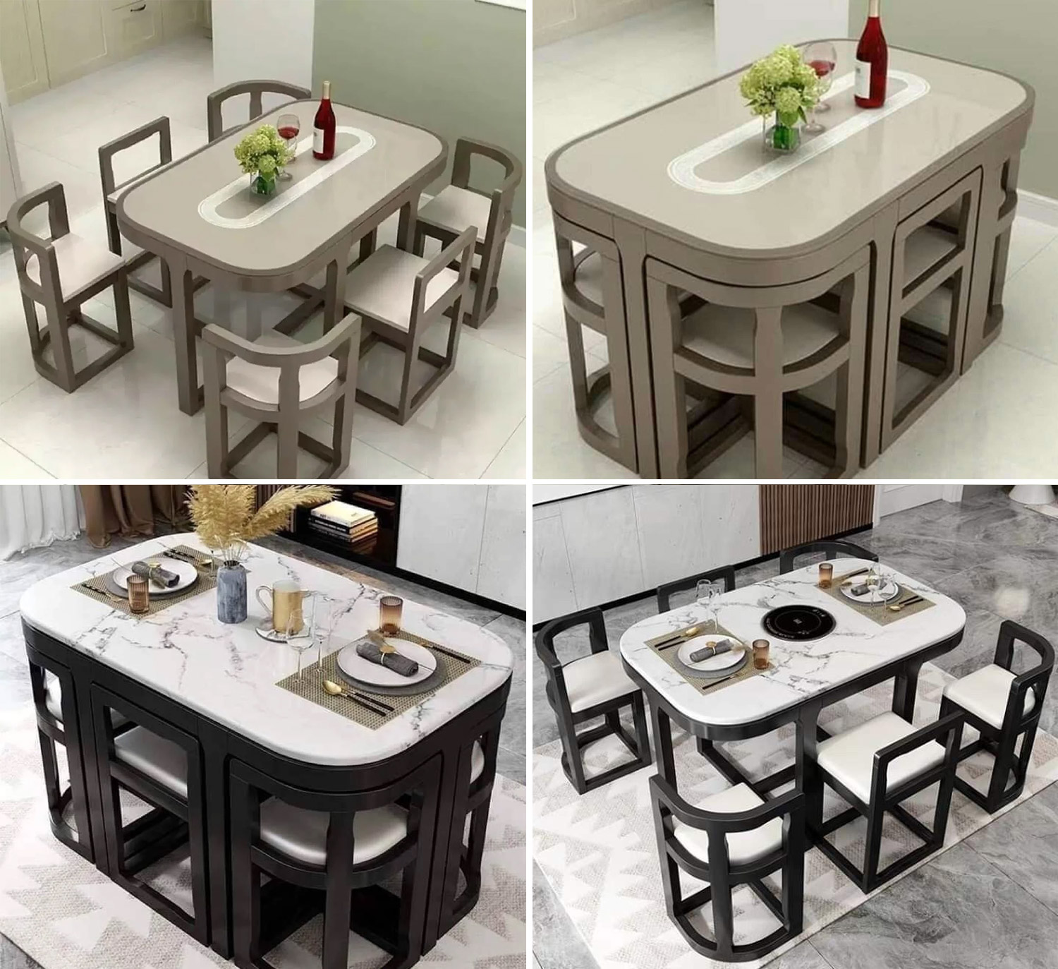 space saving dining table set for 4